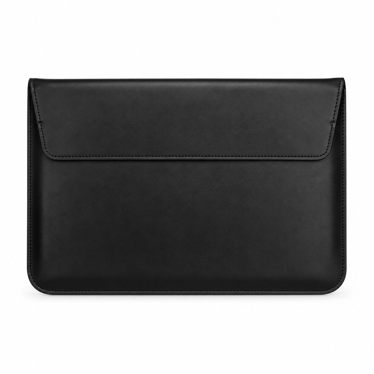 Black Leather Envelope Style Laptop Bag-4