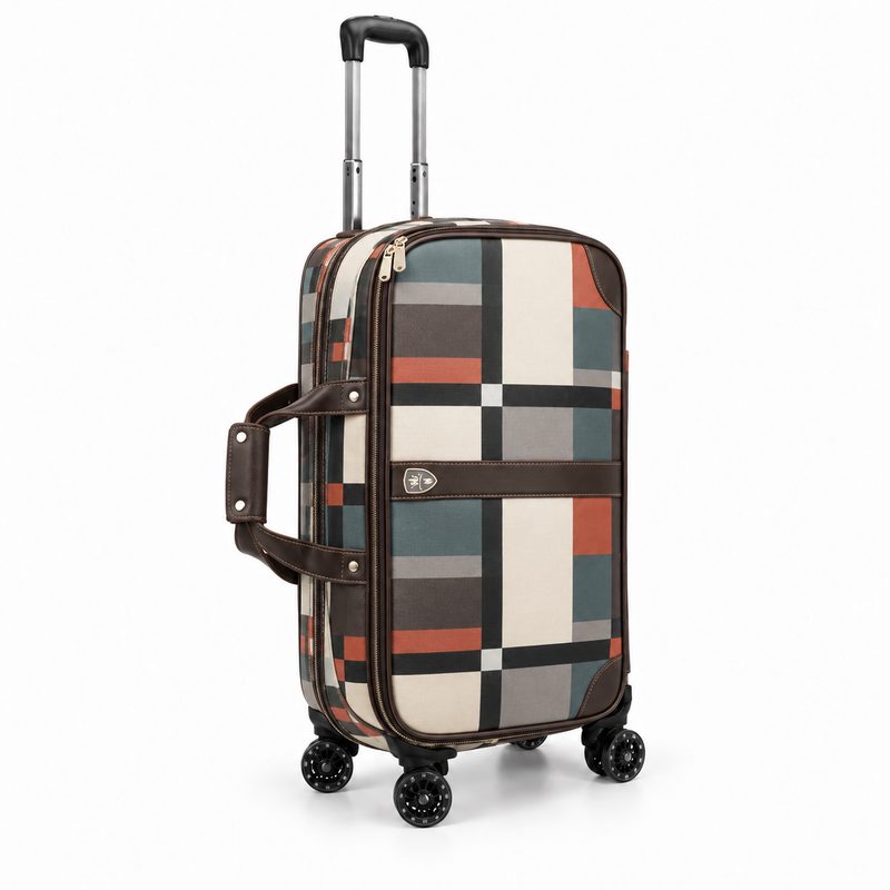 Classic Plaid Rolling Duffel Travel Bag-1