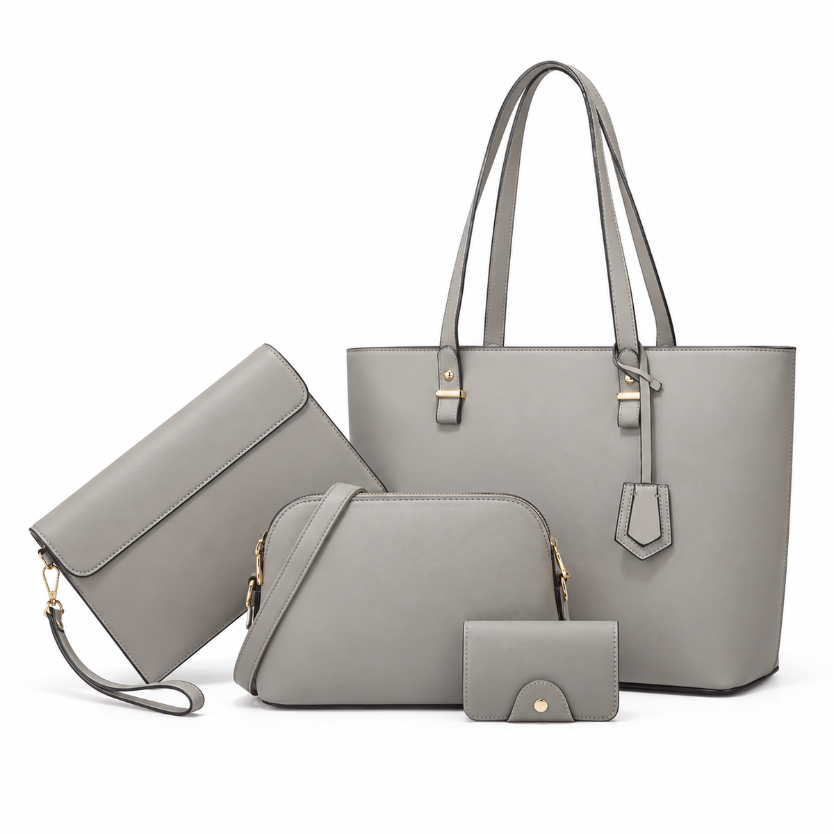 Elegant Grey Four Piece Handbag Set-2