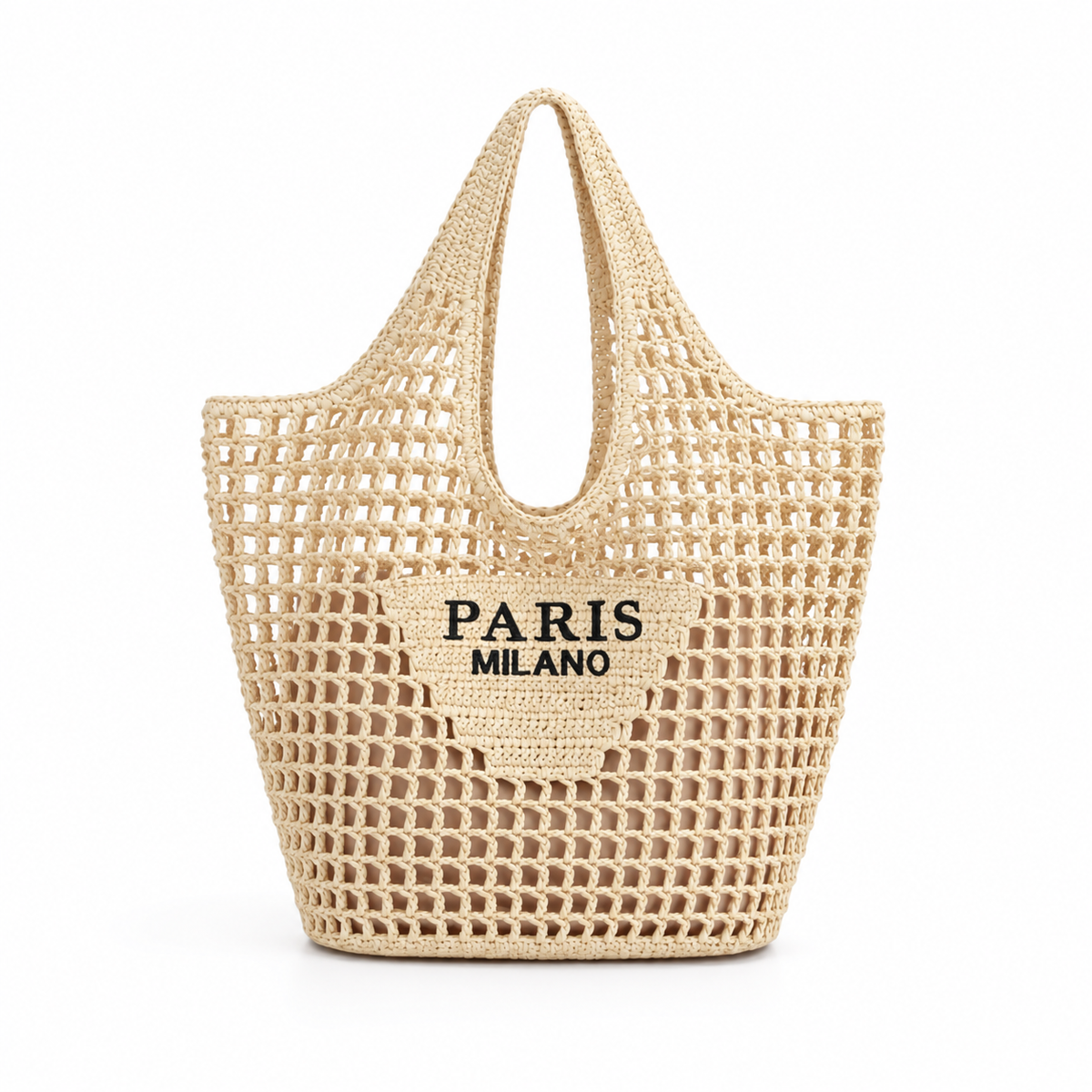 Paris Milano Crochet Woven Beach Tote-2
