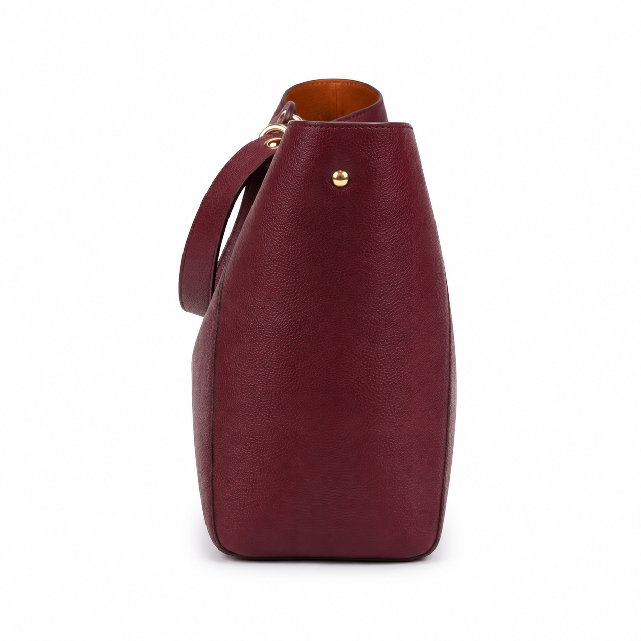 Burgundy Pebbled Leather-Style Large Tote Handbag-2