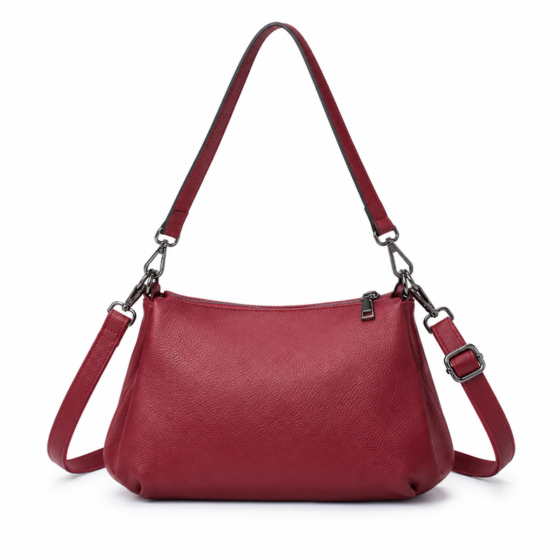 Elegant Burgundy Shoulder Bag With Crossbody-2