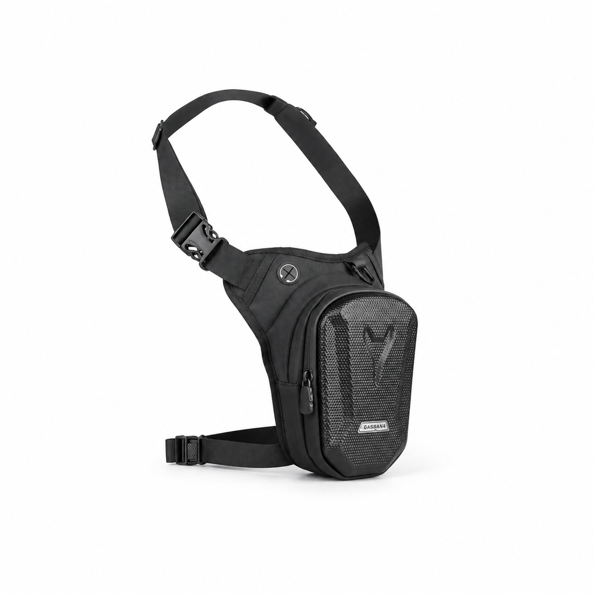 Black Textured Utility Waist Leg Bag