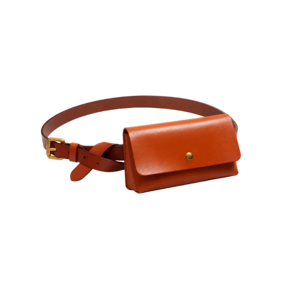 Caramel Flap Bag Adjustable Waist Belt-1