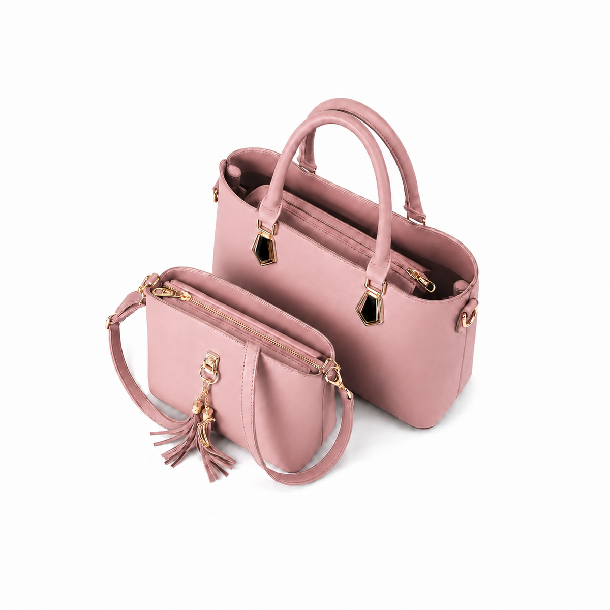 2-Piece Dusty Rose Handbag Set-2