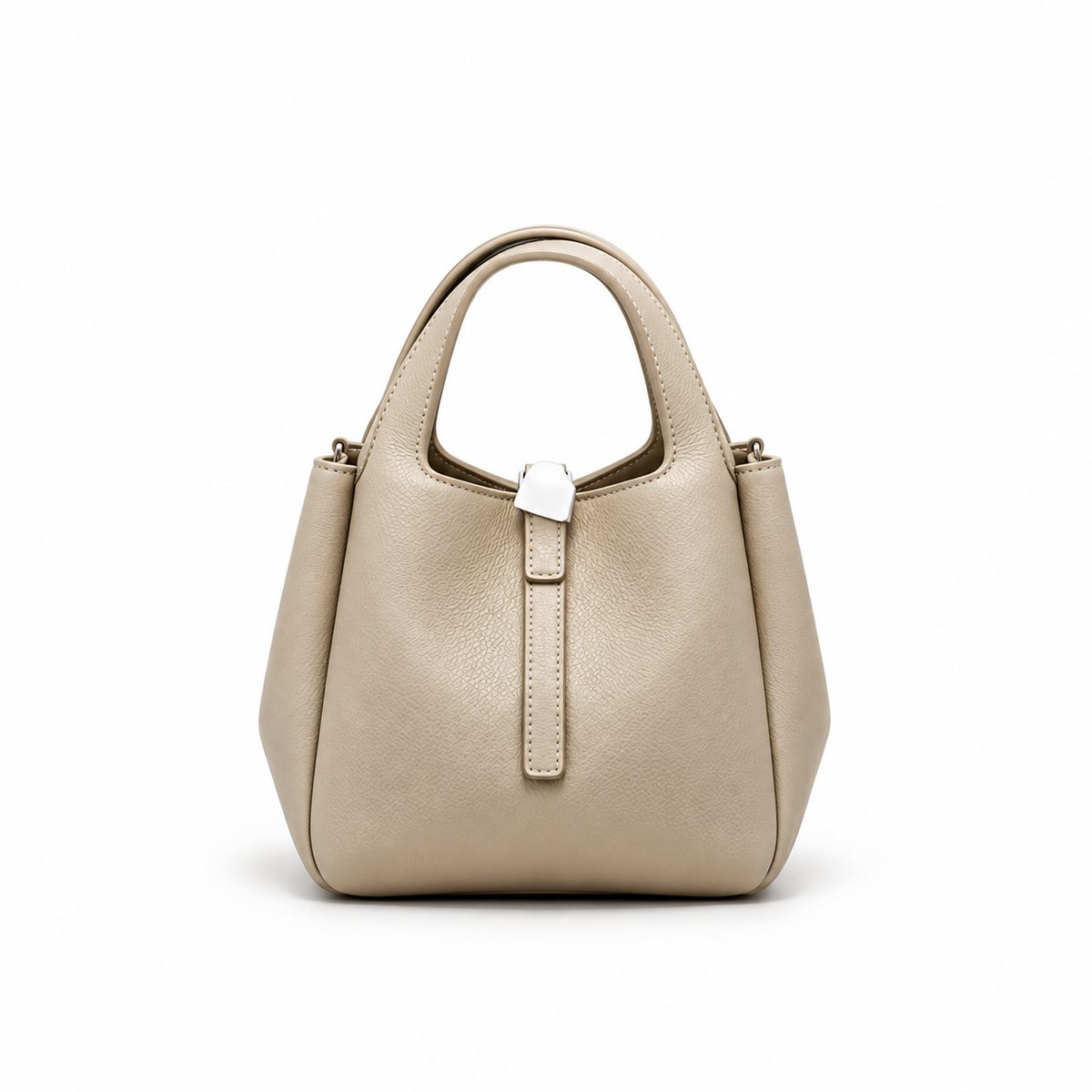 Elegant Pebbled Leather Structured Tote Handbag-2