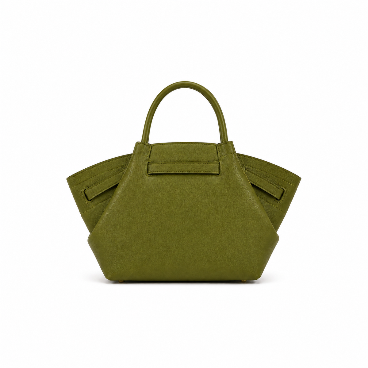 Olive Green Structured Winged Handbag-2