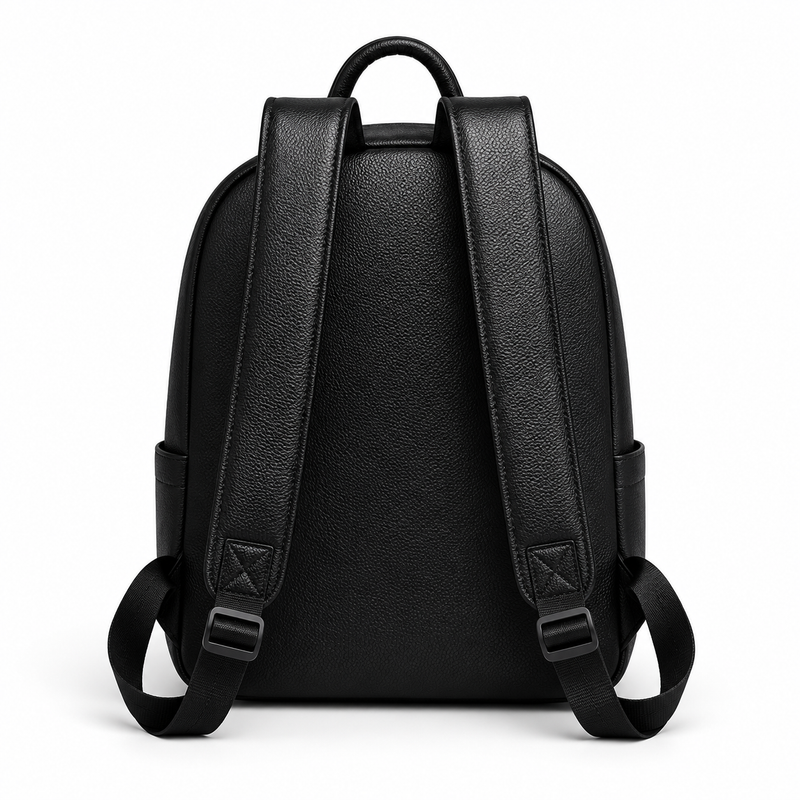 Classic Black Textured Everyday Travel Backpack-2