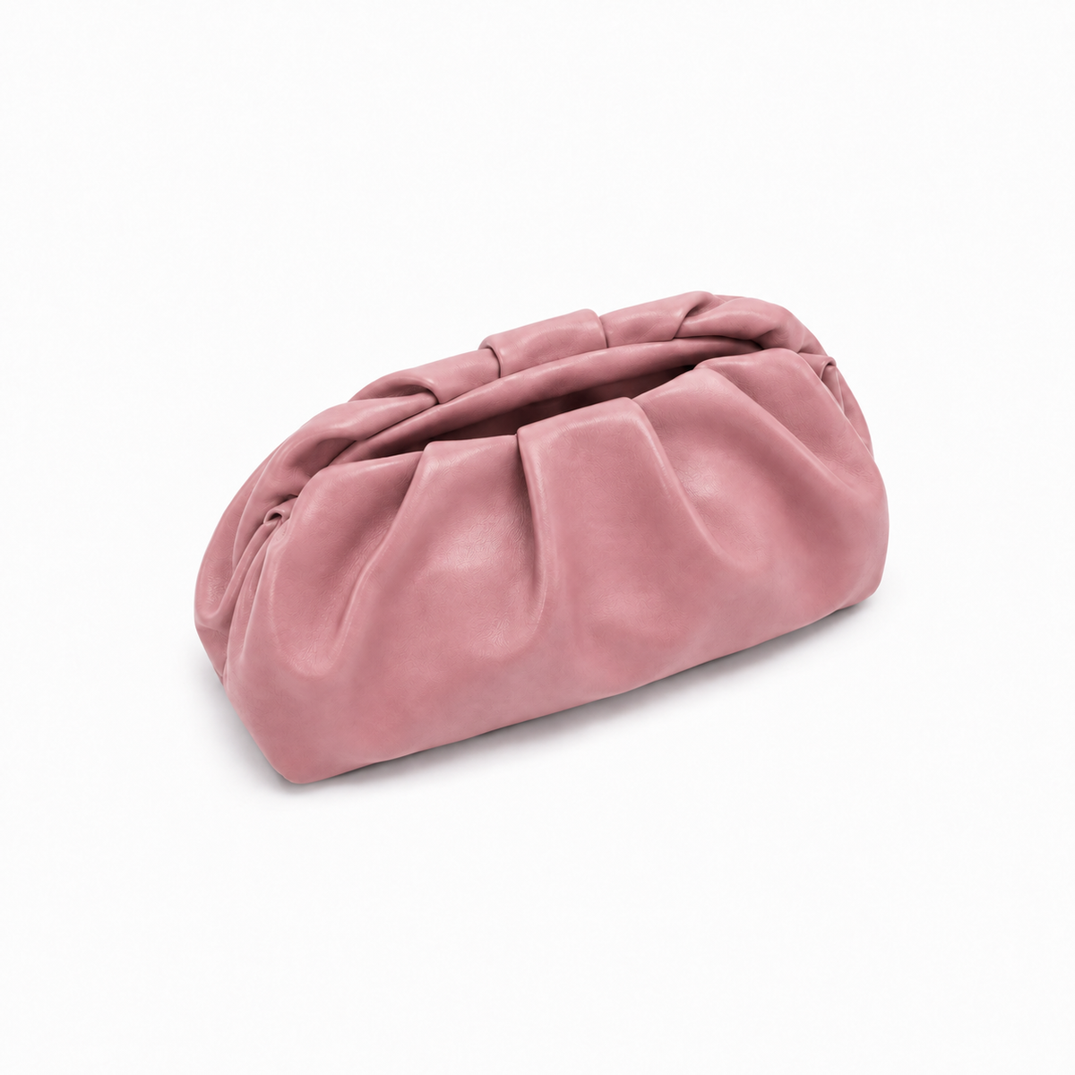 Blush Pink Ruched Cloud Clutch Bag-2