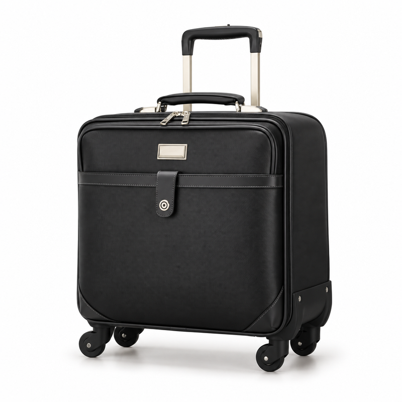 Black Business Trolley Bag With Wheels-3