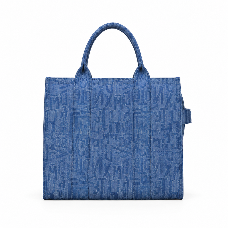 Blue Denim Pattern Tote Bag-3