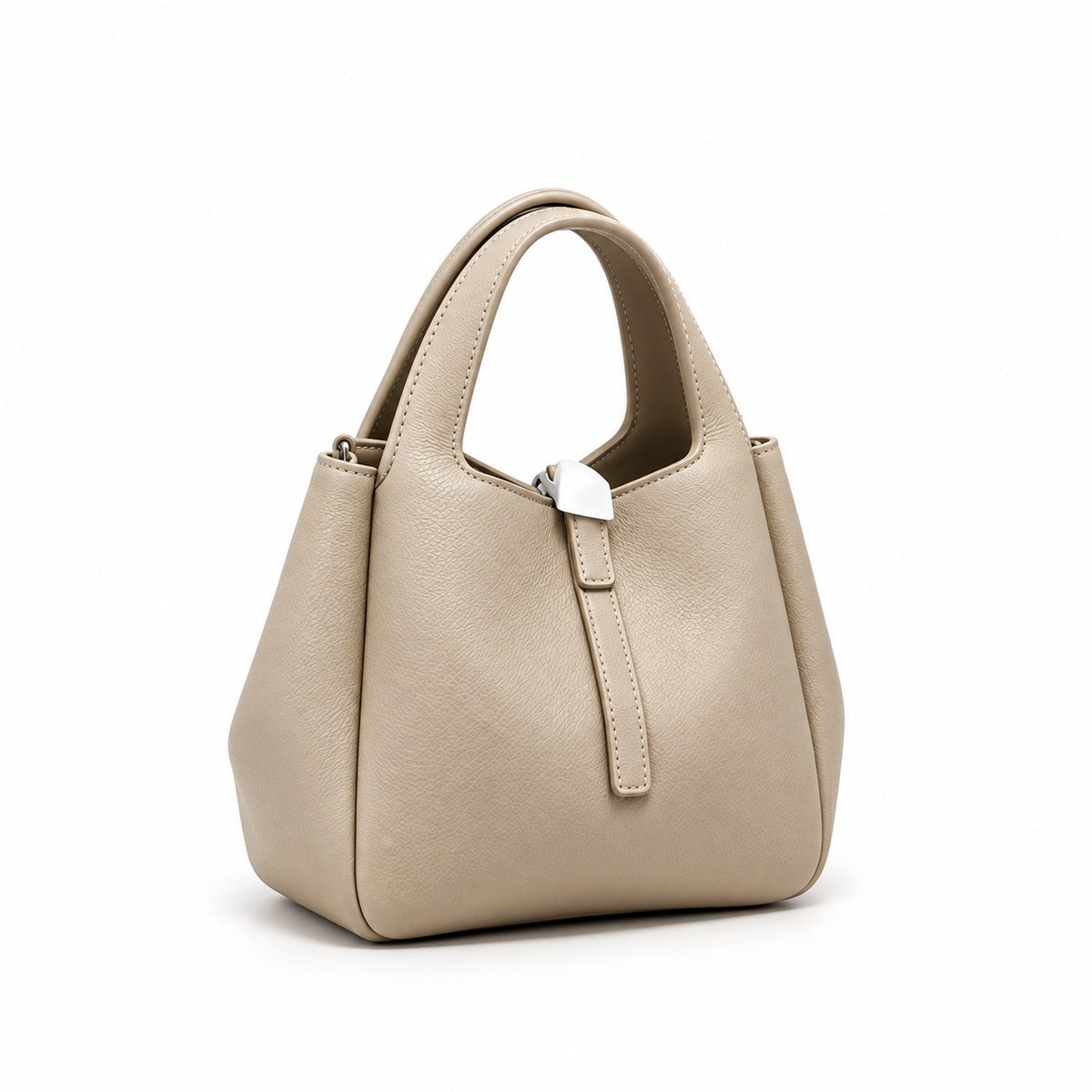 Elegant Pebbled Leather Structured Tote Handbag-1
