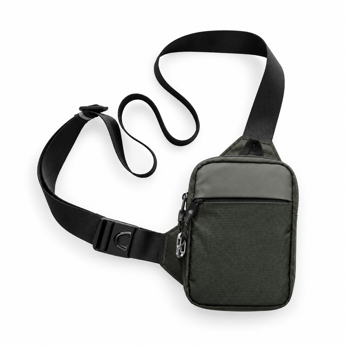 Olive Grey Compact Crossbody Sling Bag-4