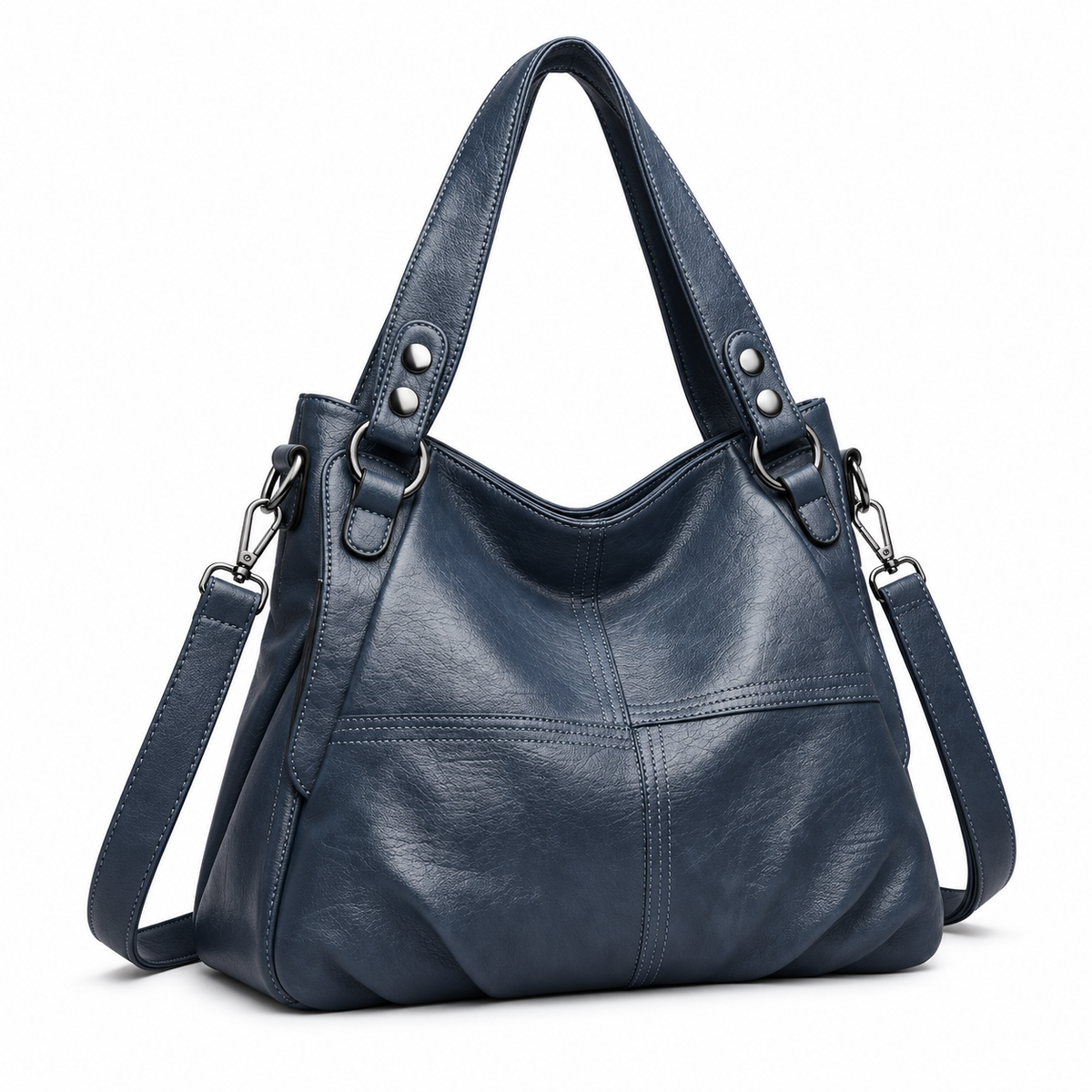Sky Blue Hobo Bag With Strap-1