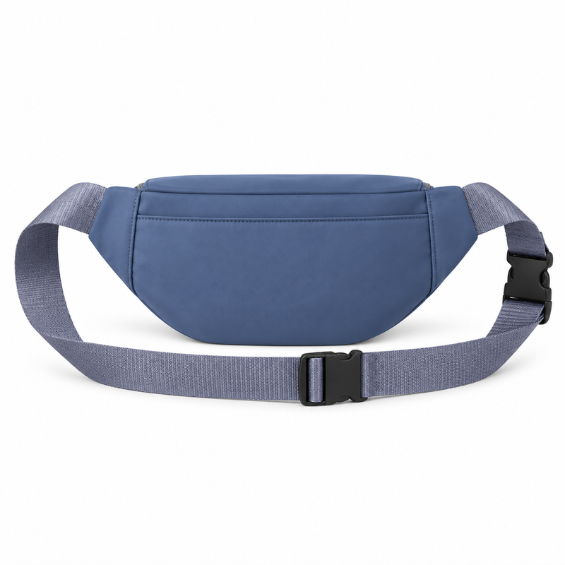 Slate Blue Waist Bag With Gold Details-3