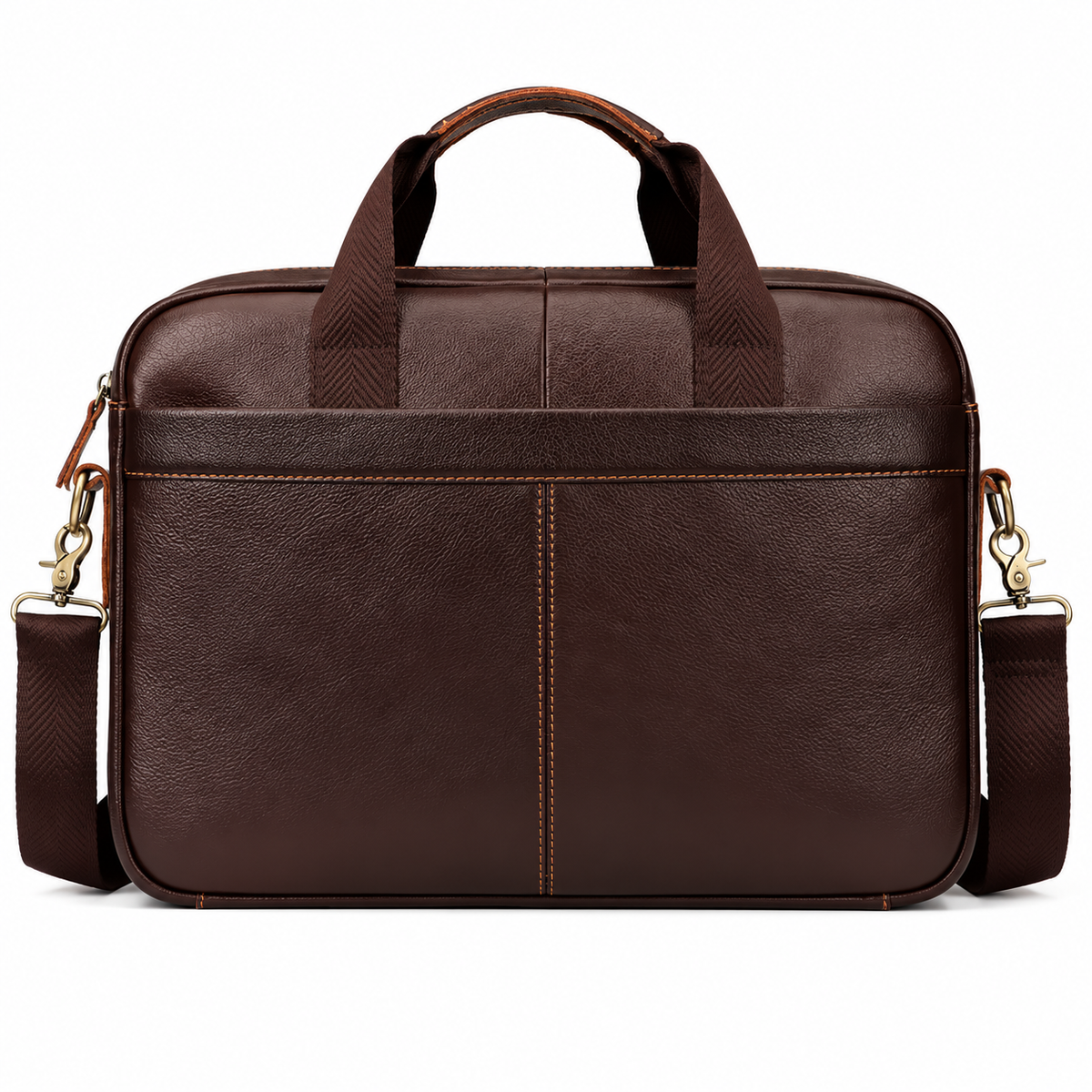Classic Dark Brown Leather Business Briefcase-2