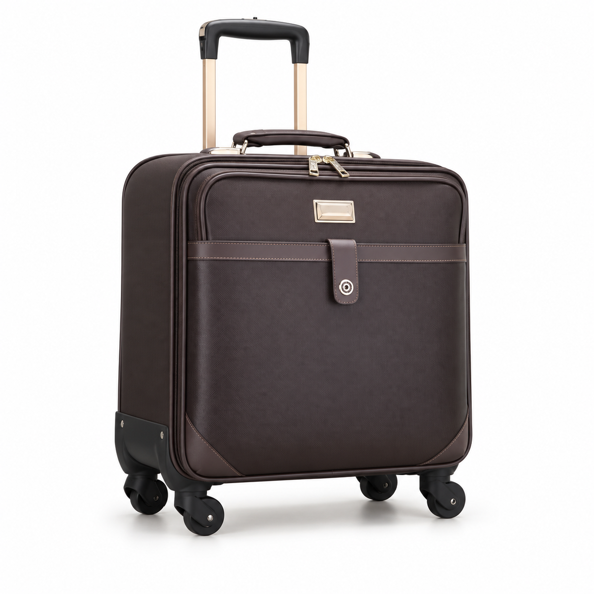 Brown Business Trolley Bag With Wheels