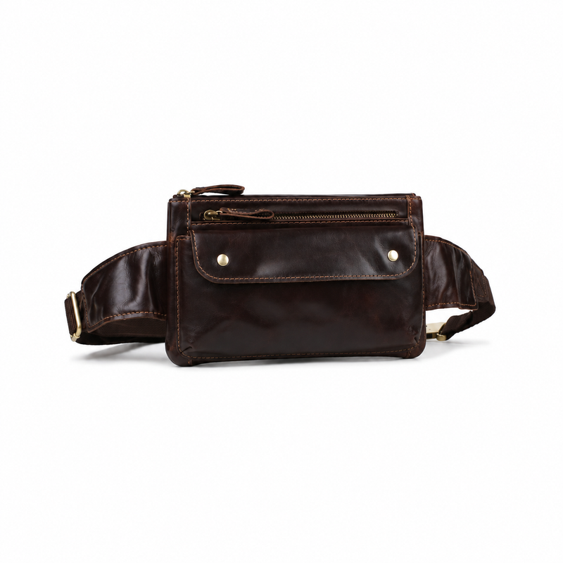 Vintage Dark Brown Leather Waist Bag-1
