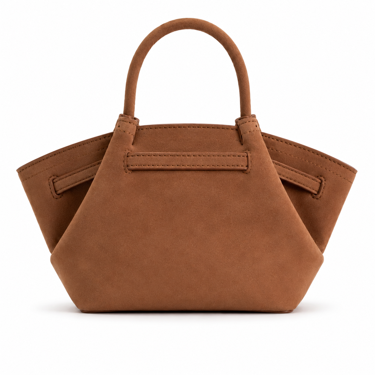 Elegant Brown Suede Winged Top-Handle Handbag-2