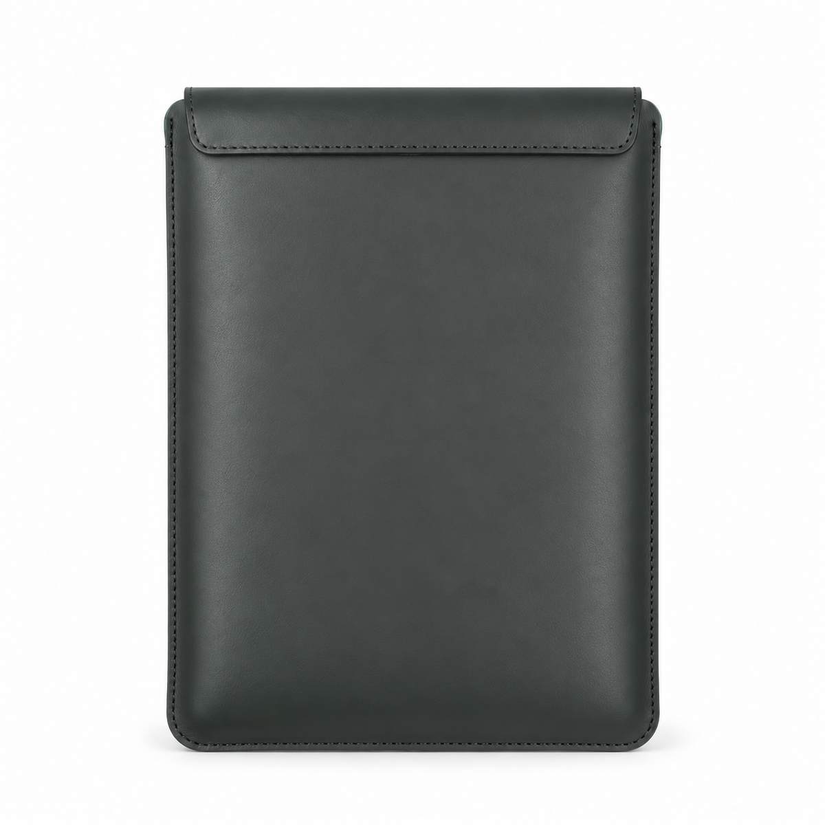 Dim Black Leather Button Laptop Bag-2