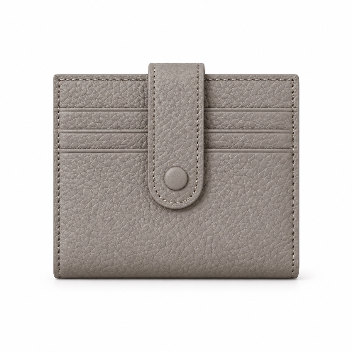 Elegant Grey Textured Snap Closure Wallet-4