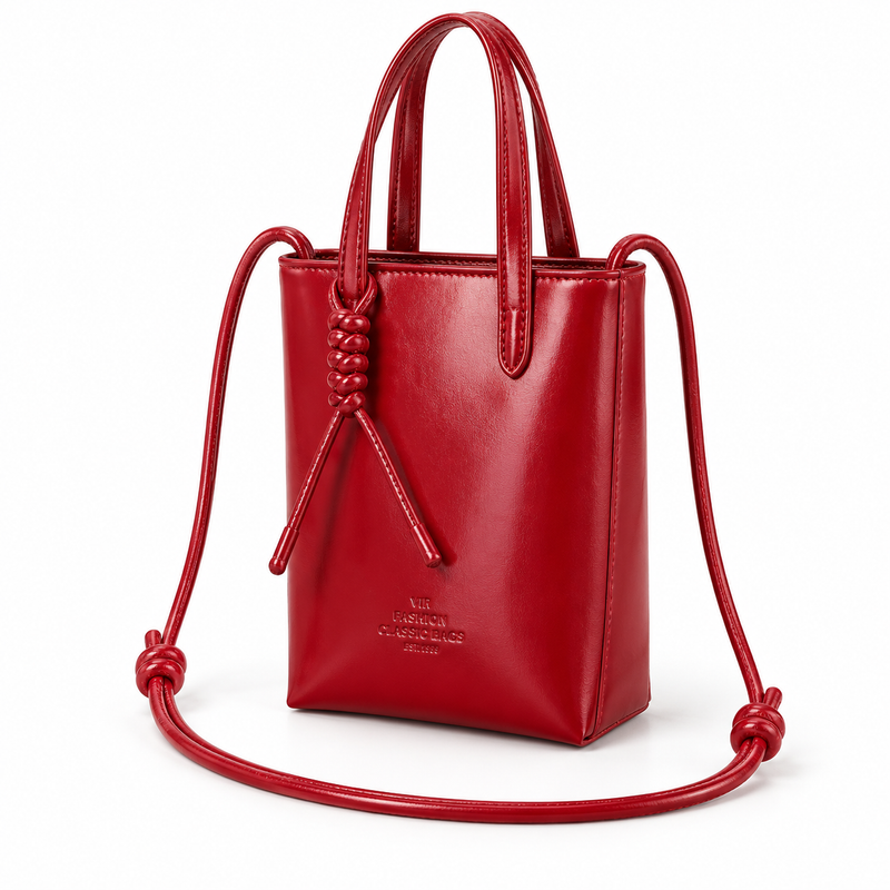Elegant Red Mini Crossbody Tote Bag-2