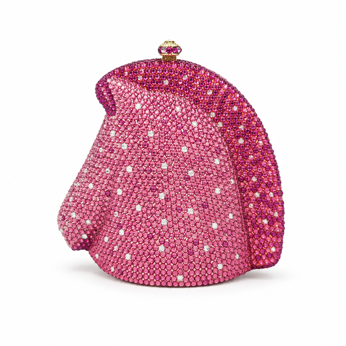 Pink Crystal Horse Head Luxury Clutch-3