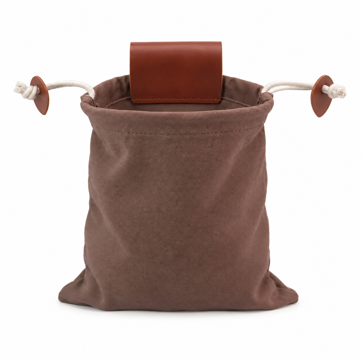 Brown Drawstring Waist Belt Attachment Pouch-2
