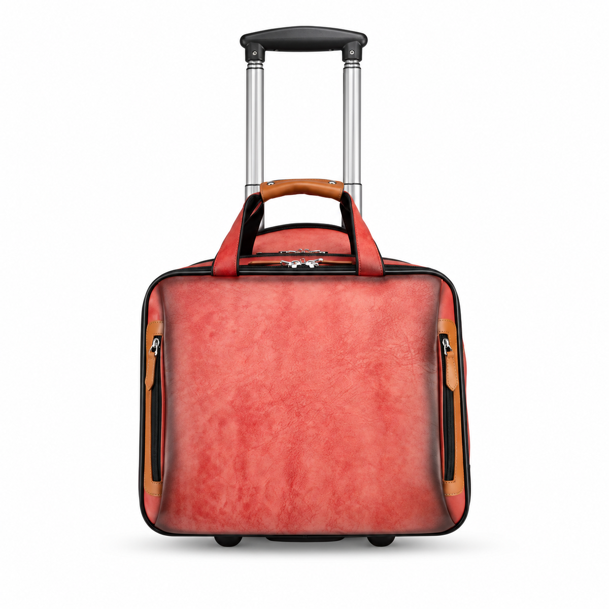 Coral Textured Rolling Travel Tote Bag-4
