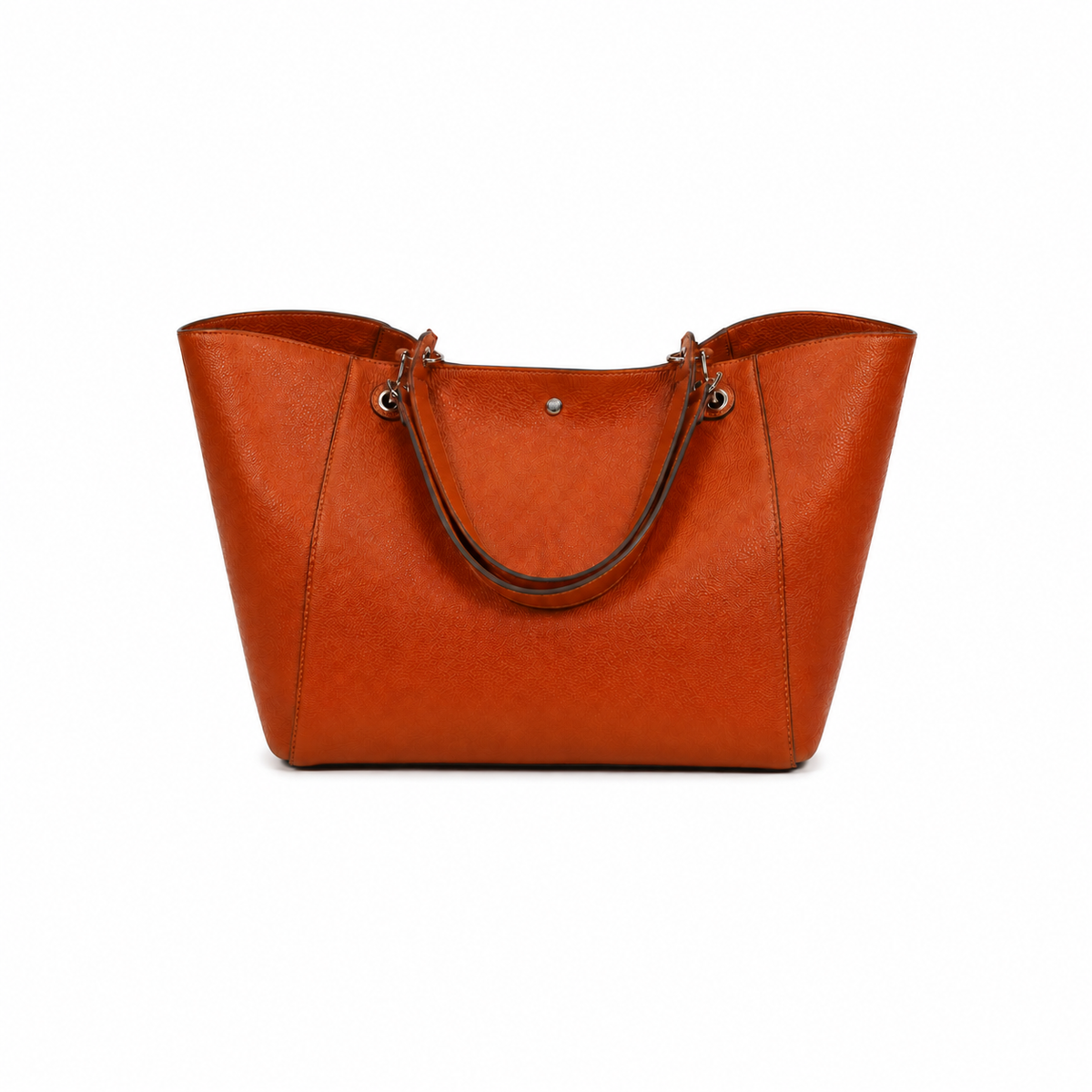 Women’s Cognac Brown Pebbled Leather Shoulder Bag-3
