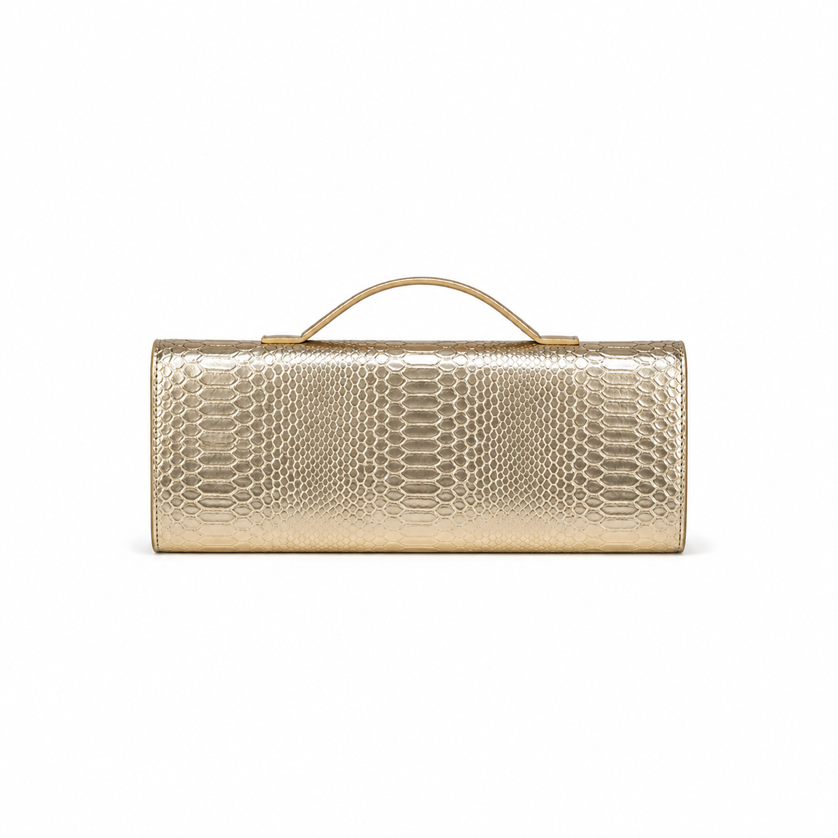 Metallic Gold Snakeskin Clutch Handbag-2