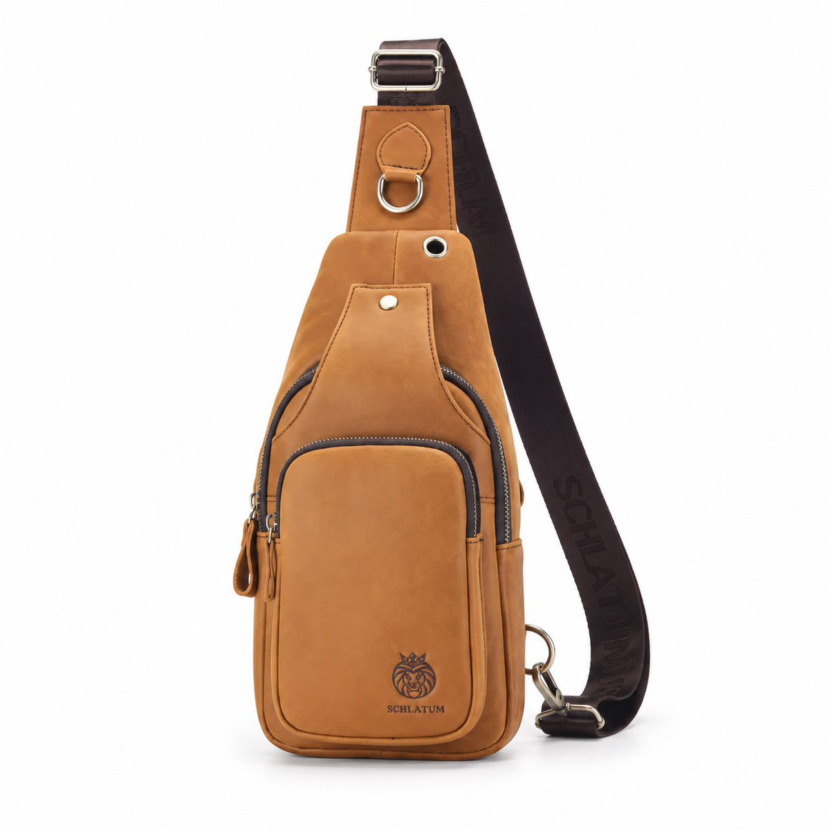 Tan Sling Bag With Adjustable Strap-4