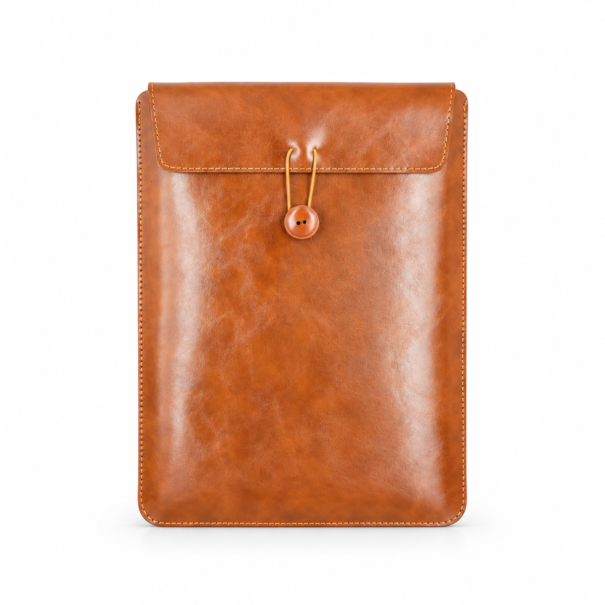 Classic Tan Leather Envelope Laptop Bag-4