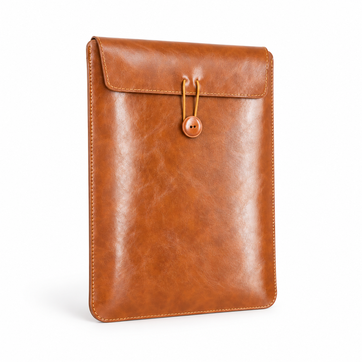 Classic Tan Leather Envelope Laptop Bag-1