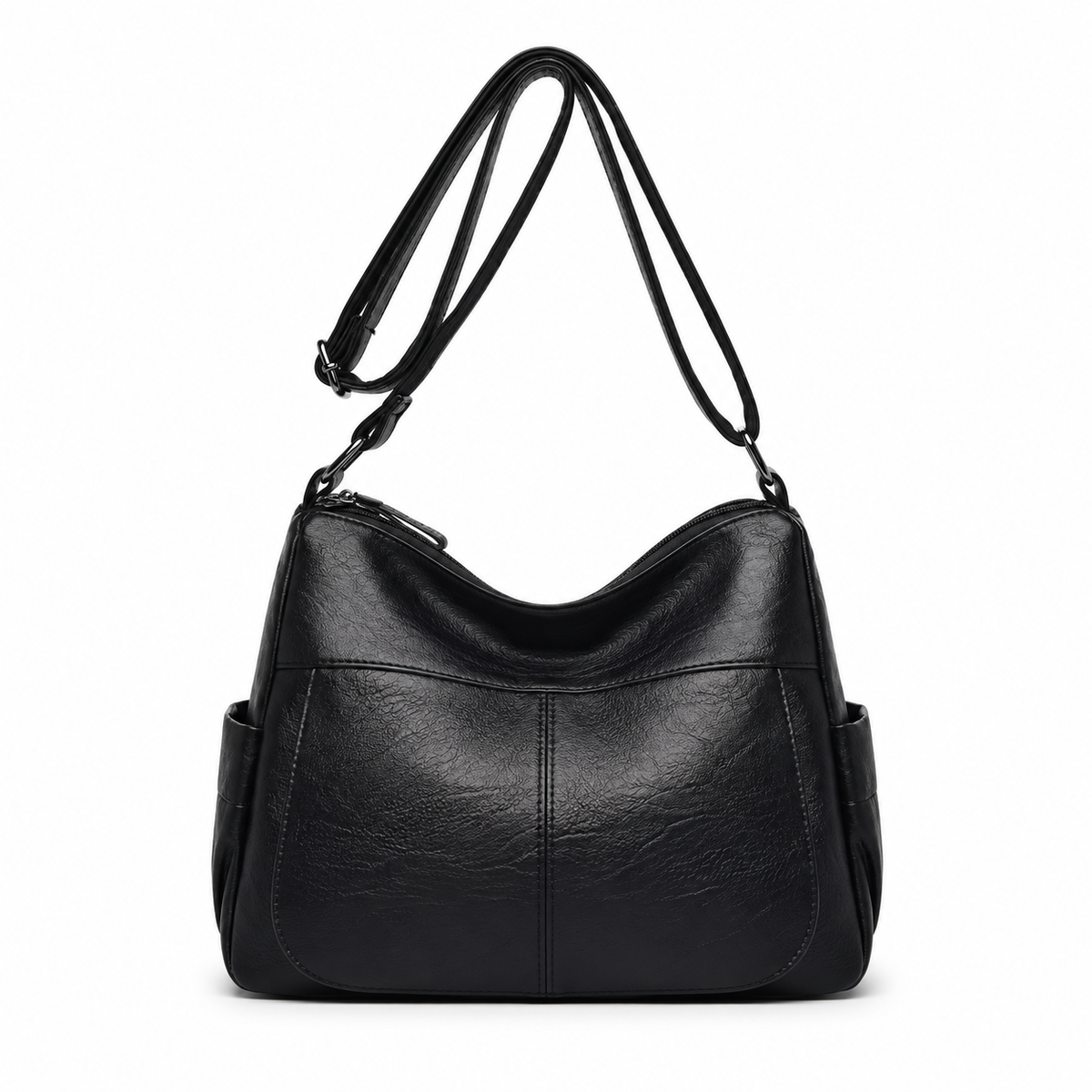 Classic Black Multi Pocket Crossbody Bag-2