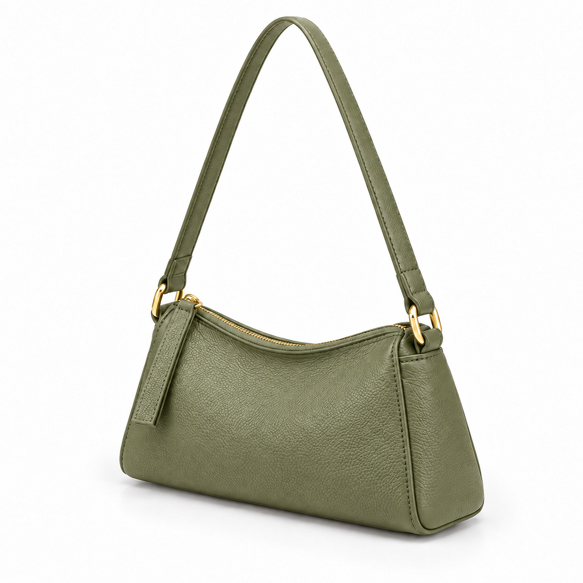 Green Bean Textured Shoulder Handbag-3