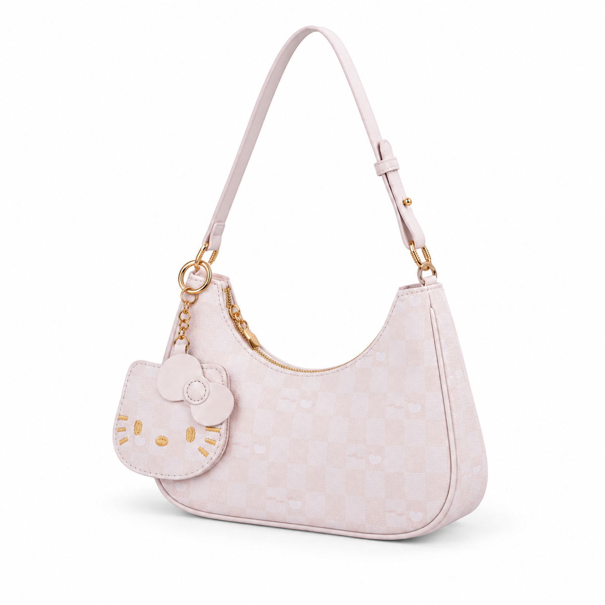 Pastel Pink Kitty Charm Shoulder Bag-3