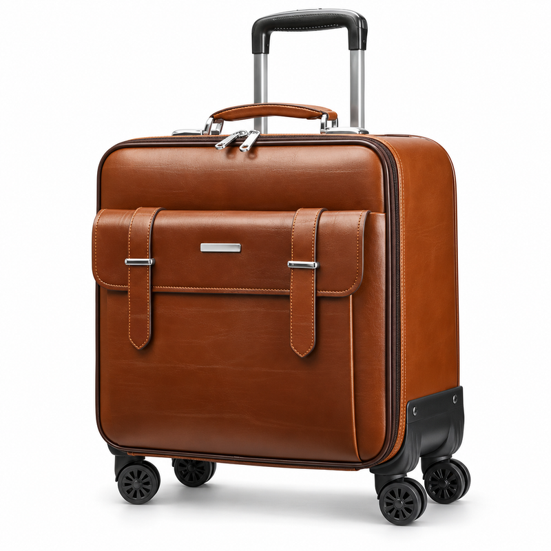 Classic Brown Rolling Business Travel Bag-3