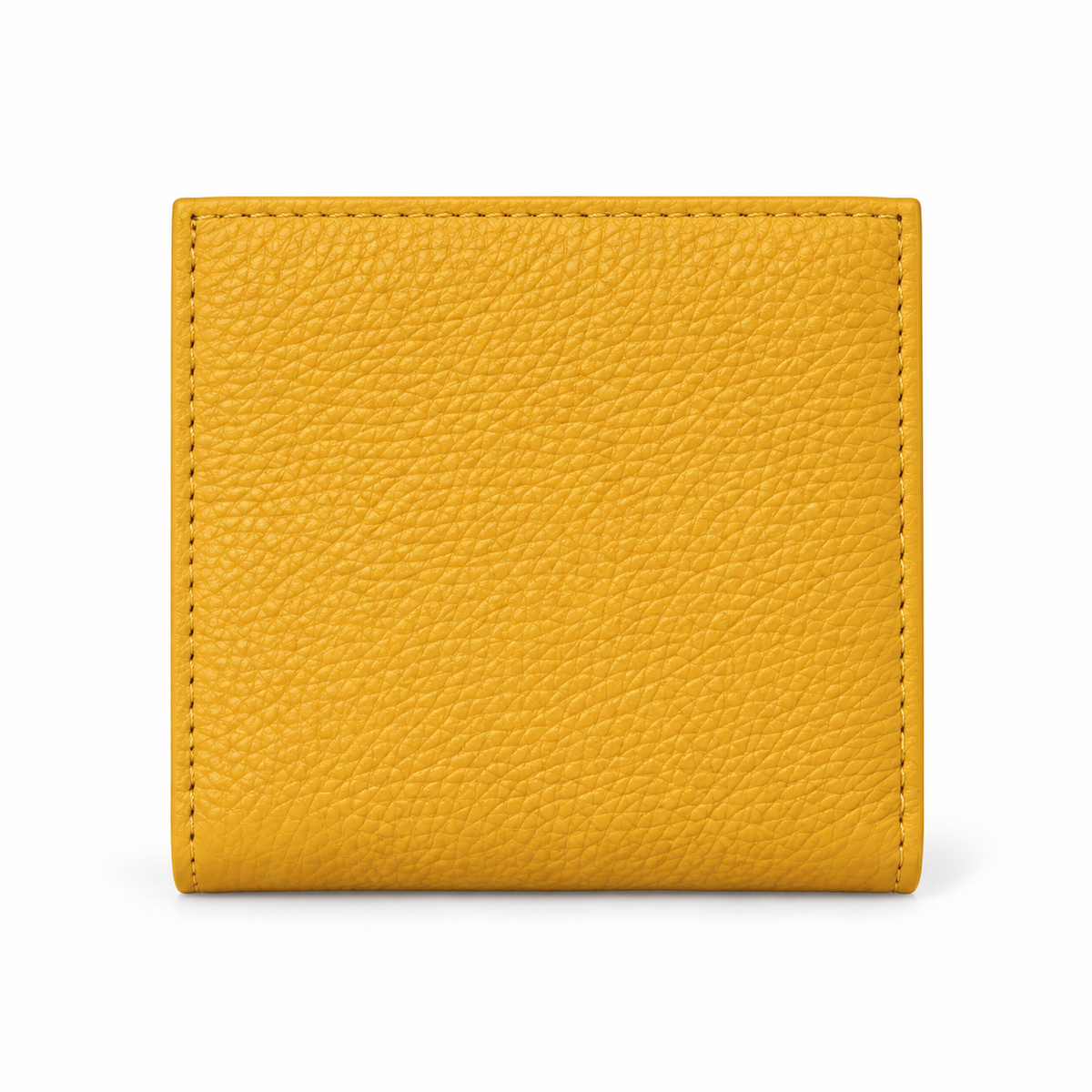 Mustard Yellow Textured Snap Closure Wallet-2