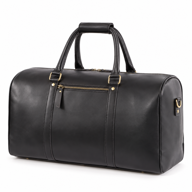 Classic Black Overnight Duffel Travel Bag-3