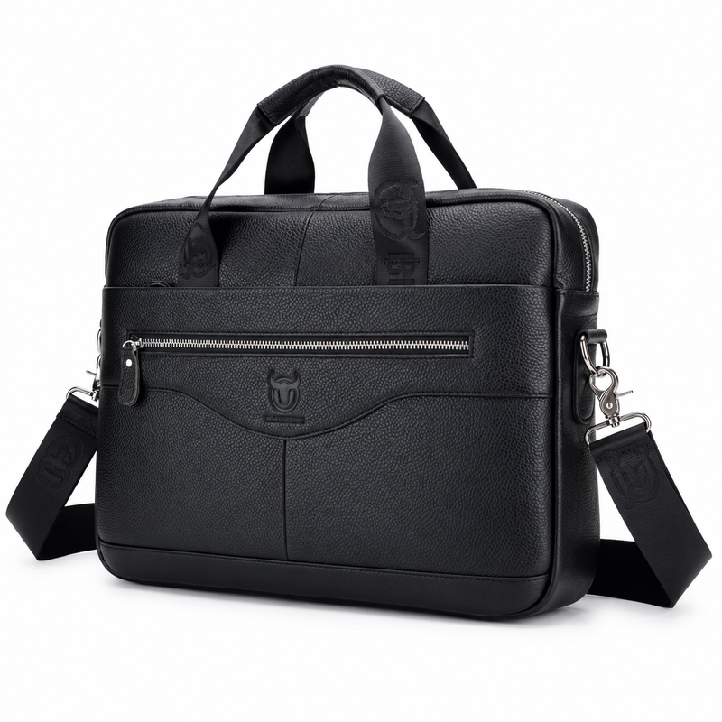 Classic Black Leather Briefcase For Professionals-3