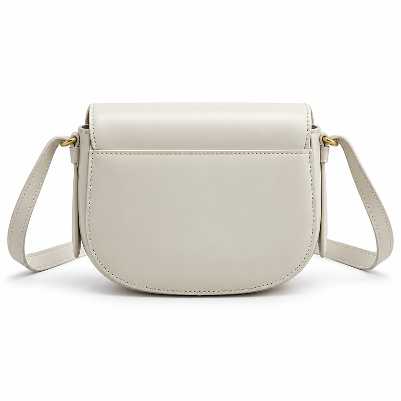 Elegant Ivory Leather Satchel Shoulder Bag-2