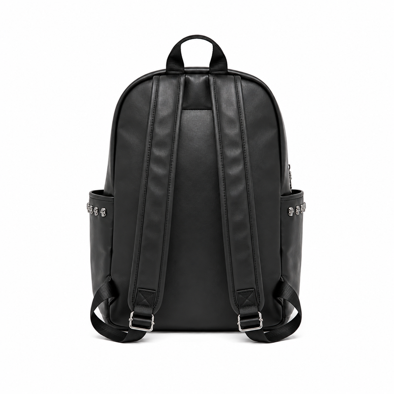 Gothic Black Skull Studded Backpack Bag-2