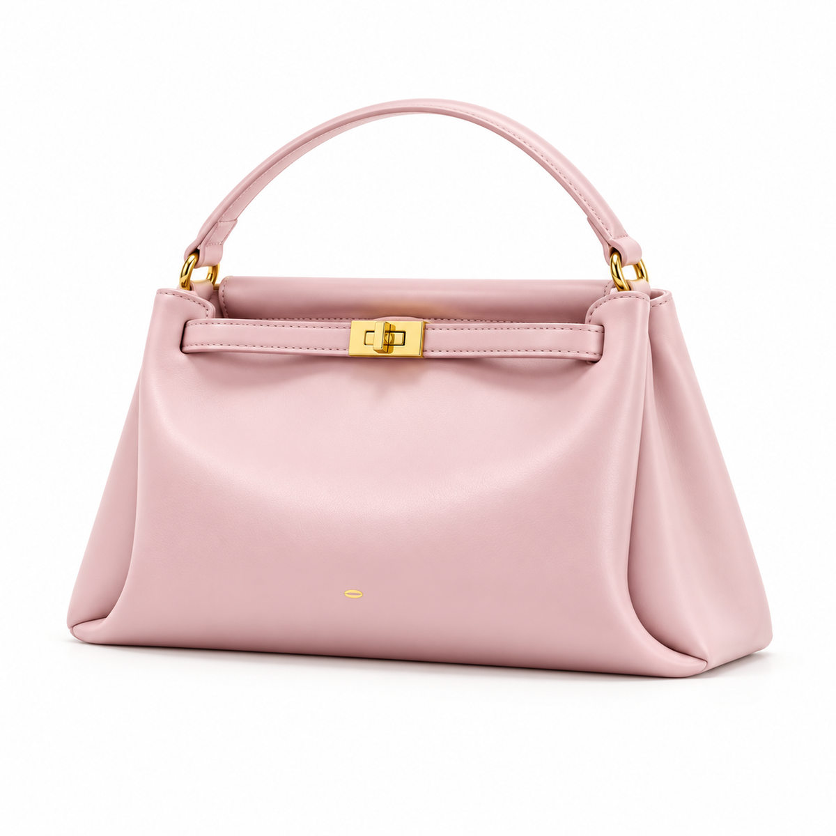 Elegant Blush Pink Gold Clasp Satchel-2