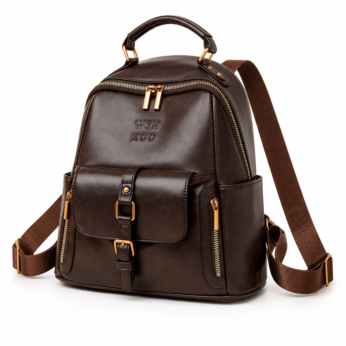 Elegant Chocolate Brown Everyday Fashion Backpack-3