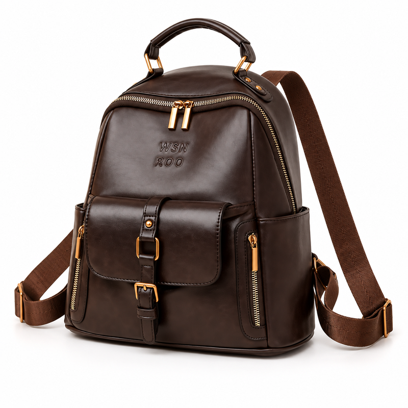 Elegant Chocolate Brown Everyday Fashion Backpack-3