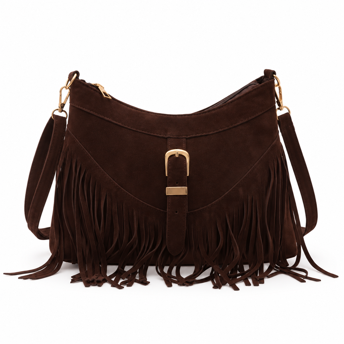Vintage Brown Bohemian Fringe Shoulder Bag-4