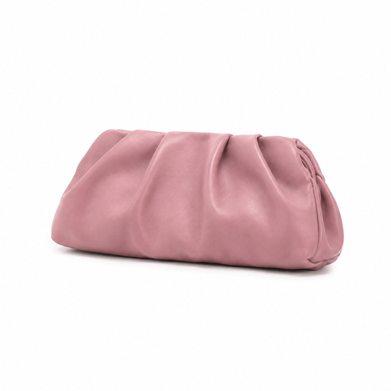 Blush Pink Ruched Cloud Clutch Bag-3
