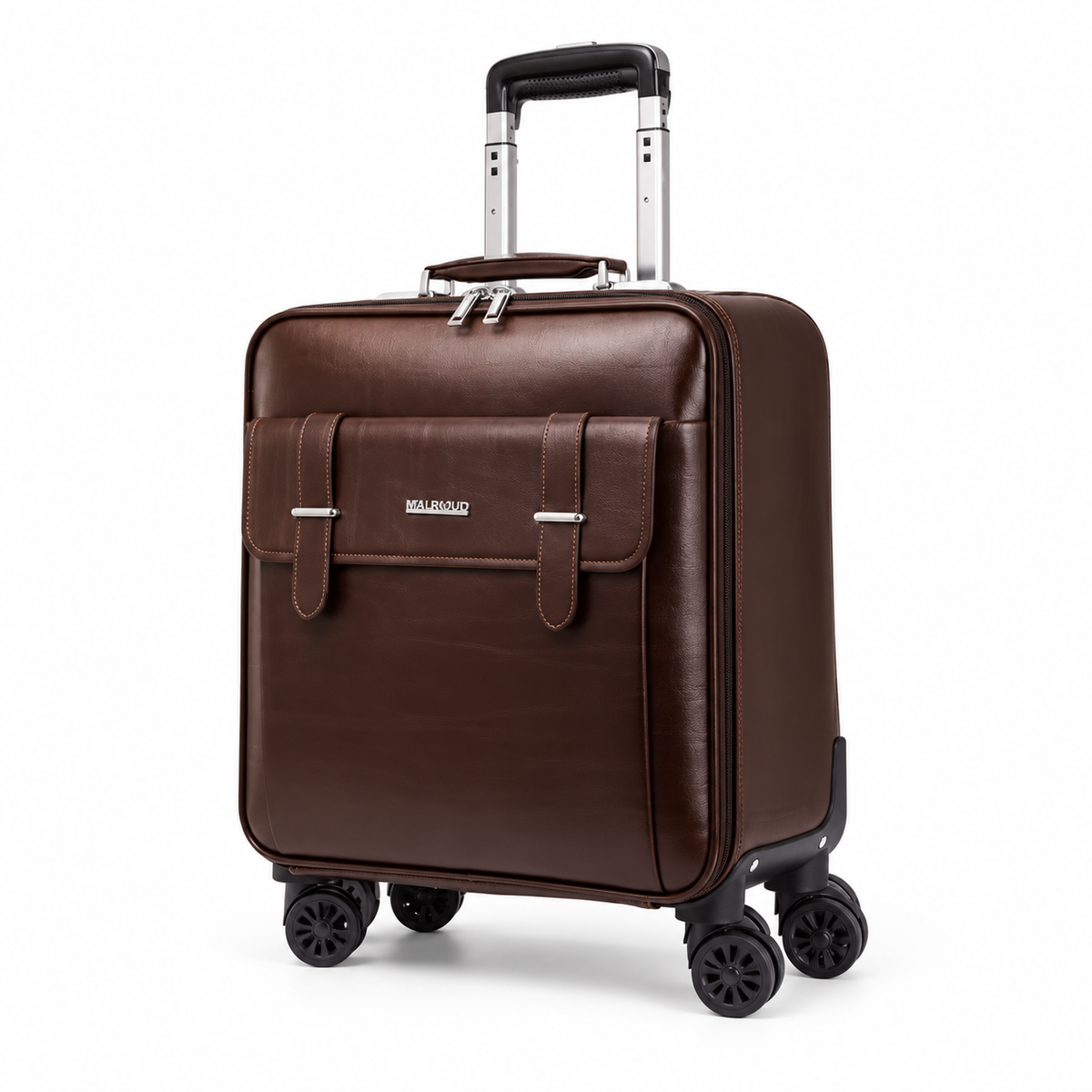 Classic Brown Spinner Trolley Travel Suitcase-3