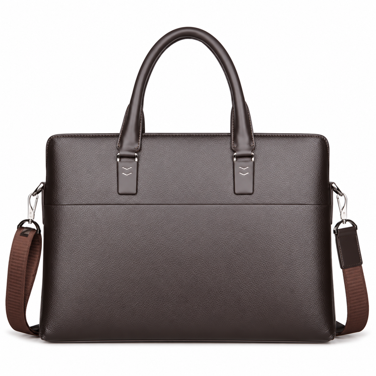Classic Brown Leather Laptop Briefcase Bag-2